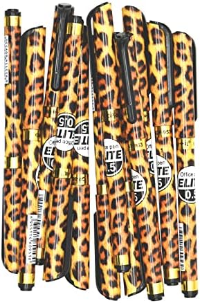 Lopenle 42pcs leopard print olovke za životinje uzorak gel olovke crna tinta 0,5 mm lijepa za žene djevojke dame školske