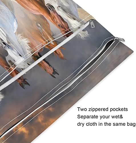 Auuxva konjski životinje Print uzorak vodootporna suha vrećica 2 pakiranje za vrećicu za pelene plivanje plaža kupaći kostim