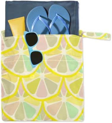 2pcs vodootporna mokra suha torba crtani limun tema za višekratnu upotrebu za pranje dječje tkanine vrećice s dva džepa s