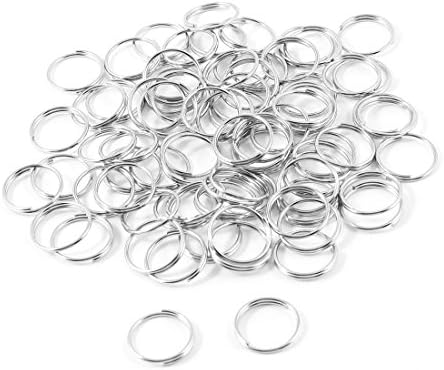 UXCELL 10 mm dia srebrni ton metal metal podijeljena petlja držača prstenova Zamjena 80 pcs