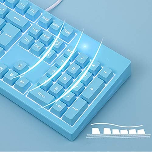 Plava tipkovnica za igranje, bijela membrana s osvjetljenjem USB Wired tipkovnica s 104 tipki za Mac & PC