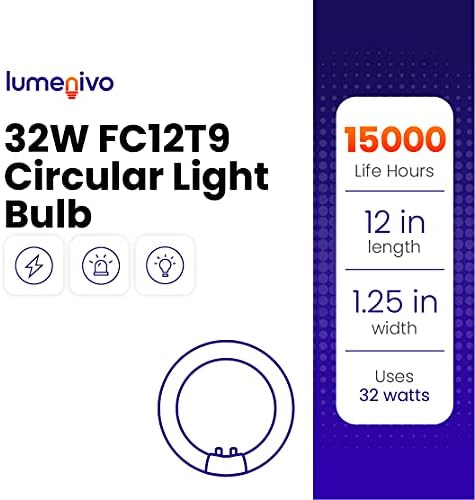 Zamjena žarulje FC12T9 kapacitetom od 32 W na Lumenivo - 12-inčni fluorescentna svjetiljka T9 Circline - 4-pinski baza G10Q-4