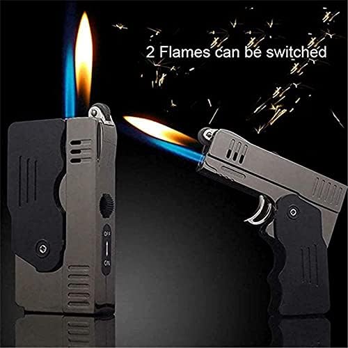 GoKame 2 plamen mod butan svjetliji, lakši pištolj podesivi plamen butan napuhavanje cigareta, upaljač za punjenje lakšeg