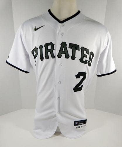 2020. Pittsburgh Pirates Erik Gonzalez 2 Igra izdana POS koristio je bijeli Jersey mem d - igra korištena MLB dresova
