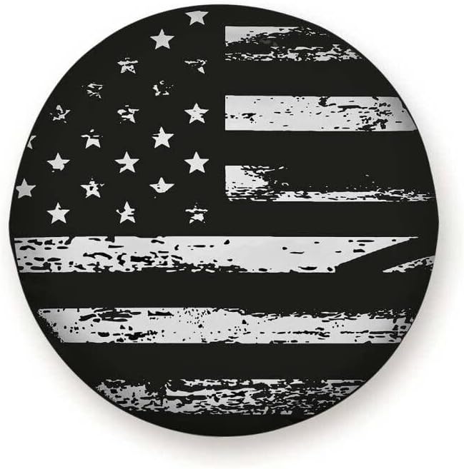 Lojaogon Black White Vintage američka zastava rezervna poklopca za gume za zaštitu kotača za kotače na kotačima s poklopcem