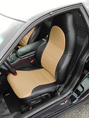 Iggee Umjetna kože po mjeri izrađena originalna prikladna prednja sjedala dizajnirana za 1997-2004 Chevy Corvette C5