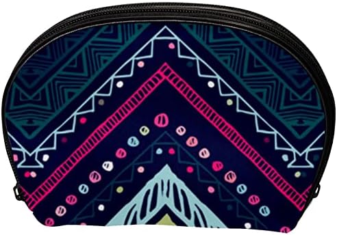 TBOUOBT Pokloni za muškarce žene šminke toaletne torbice Male kozmetičke torbe, etnički plemenski val vintage linije geometrija
