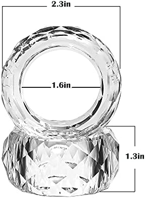 Kitcom držači kristalnih salveta set od 8, K9 luksuzni kristalni salveti prstenovi, Dizajn u obliku dijamanta, kopče za salvete