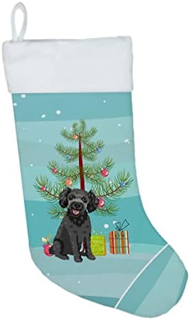 Caroline blaga wdk3129cs pudle igračka siva božićna božićna čarapa, kamin viseće čarape božićna sezona zabava dekor obiteljski