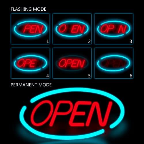 LED Neon Otvoreni znak za poslovanje svijetli LED otvoreni neonski znak s animiranim treptajućim 24 'x 12' velikim veličinama