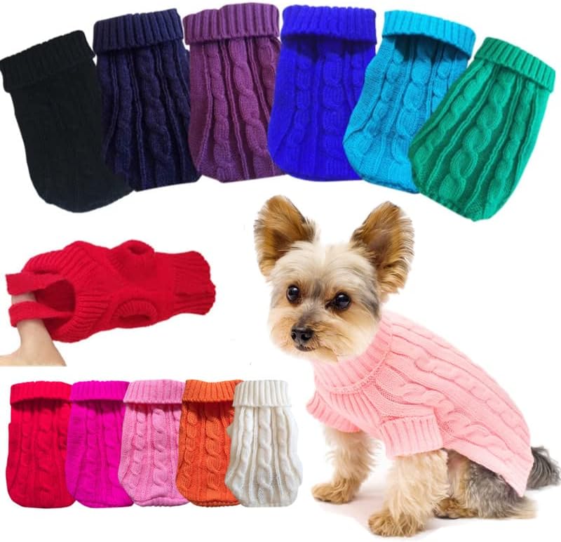 Džemperi za kućne ljubimce zimska odjeća za male pse topli džemper kaput odjeća za mačke vunena meka majica jakna ružičasta