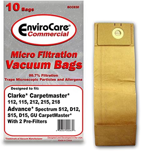 Envirocare zamjenska mikro filtracija vakuumske vrećice za čišćenje prašine napravljene kako bi se uklopili u predujam, Clarke,