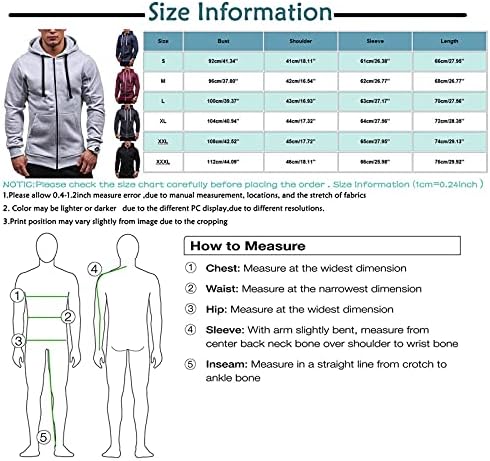 Saxigolske kapuljače za muškarce Zip, obične labave jakne s patentnim zatvaračem dugim rukavima klasični lagani kapuljača