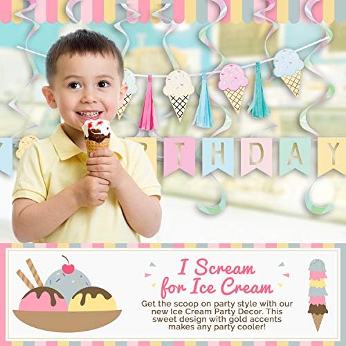 Kreativni set za ukrašavanje zabave za sladoled / transparenti, privjesci | ukrasi za dječji rođendan, Pribor za tuširanje
