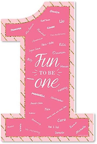 Velika točka sreće za 1. rođendansku djevojku-zabavno je biti sama-znak u knjizi gostiju-alternativa knjizi gostiju za prvi