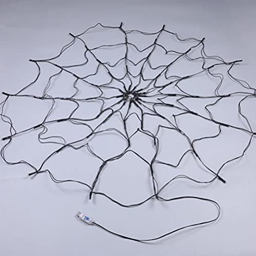AMOSFUN Chrismas Pokloni 1Set Spider Web Light Halloween LED SPIDER Web String Svjetla s crnim paukom za Halloween Ukleta