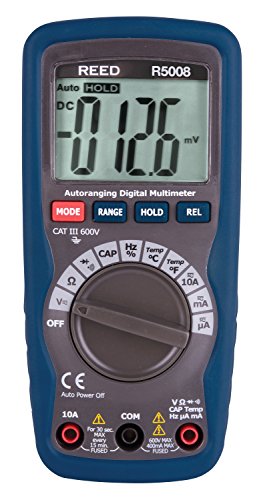 Reed Instruments R5008 Kompaktni digitalni multimetar s certifikatom za kalibraciju temperature i NIST