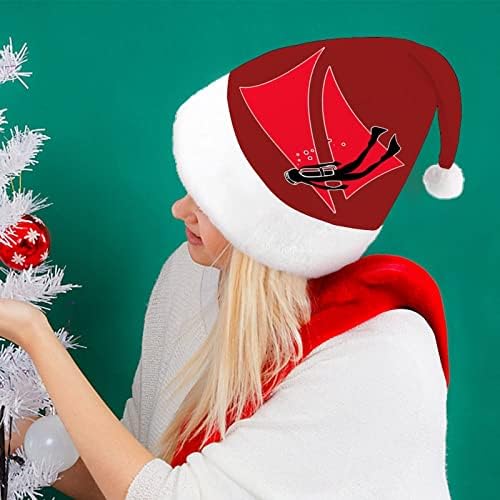 Zastava za ronjenje s božićnim šeširom ronilac šešir Djeda Mraza za odrasle Uniseks Udobna klasična božićna kapa za božićne