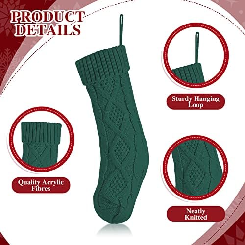 BBTO 30 pakiranje božićnih čarapa 12 inča, kabel pleteni božićni pokloni za čarape rustikalne viseće čarape postavljene za