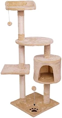 LJJSMG CAT DRVO, luksuzni toranj od 116 cm s sisalnim ogrebotinama s visećim kuglicama igračka, mačji toranj i igra Playe,