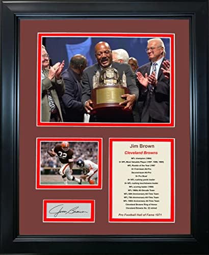 Uokvireni Jim Brown Hall of Fame Facsimile Laser ugravirani potpis Auto Cleveland Browns 12 X15 foto kolaž