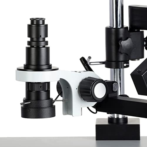 AmScope - Inspekcijski mikroskop sa zoom 0.7 X-5X, sa led ring pozadinskim osvjetljenjem na шарнирном poluzi, sa šankom +