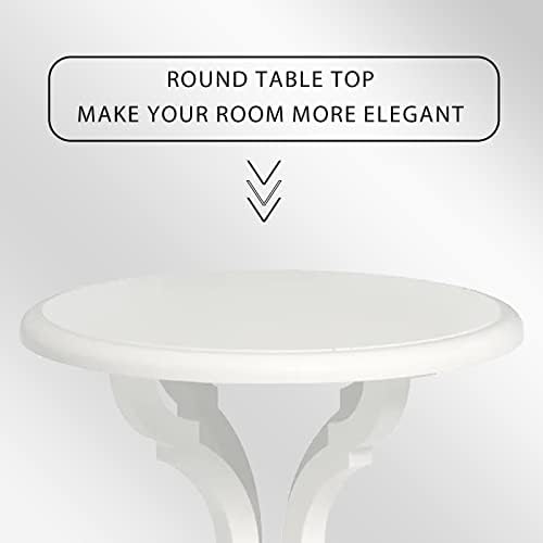 Okrugli krajnji stol od 22 do 24 mali bočni stolić s izrezbarenim nogama za male prostore, naglašavajući visoki bočni stolić