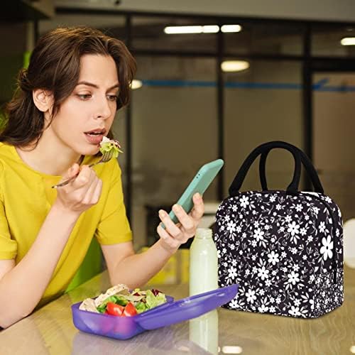 Torba za ručak s cvjetnim uzorkom za žene široko otvorena izolirana torba za hladnjak vodootporna nepropusna termalna torba