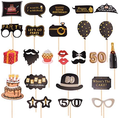 26pcs rođendanski rekviziti ručni rekviziti za foto kabine Smiješno uređenje zabave za 50. rođendan razlikovane boje za ukrase