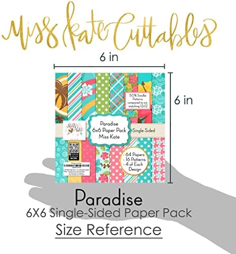 Paket papira 6x6 uzorka - Paradise - za snimke za odmor Premium Specijalni papir jednostrani 6 x6 kolekcija uključuje 64