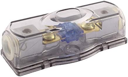 X-DREE CLEED siva plastična školjka automobila Stereo audio žica ugrađena AGU držač osigurača Blok 60A (Clear sivi plastični