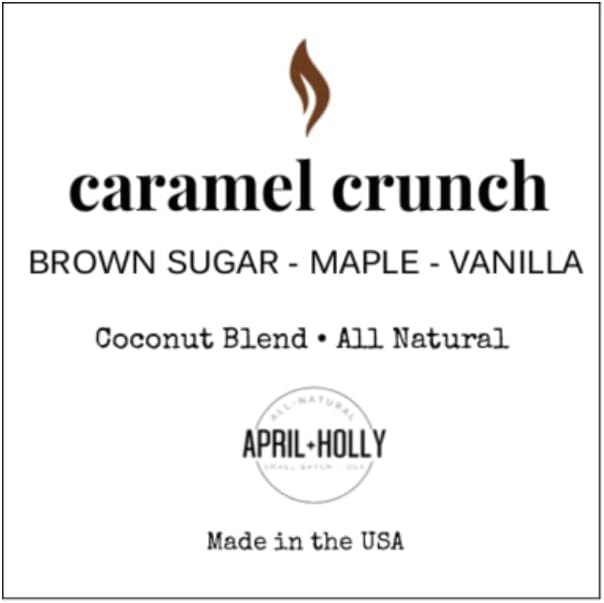 Travanj+Holly Caramel Crunch svijeća | Netoksično | prirodno | Jako mirisan | Mješavina kokosovog voska | Napravljeno