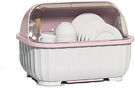 Jahh ružičaste kuhinjske zdjele i posuda za odlaganje stalak za ispuštanje zdjele za spremanje posuđa s poklopcem s poklopcem