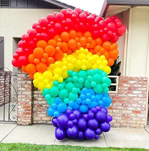 Dugini baloni 114pcs različitih boja 5/10/12/18 inča dugini lateks baloni, Višebojni svijetli baloni za ukrašavanje LGBT
