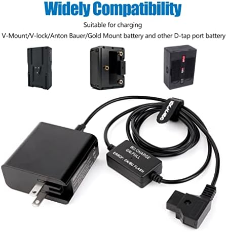 Kocackoo d-tap baterijski kabel za brzo punjenje + 65W USB-C PD adapter za napajanje za V-mount/v zaključavanje/zlatni montirani