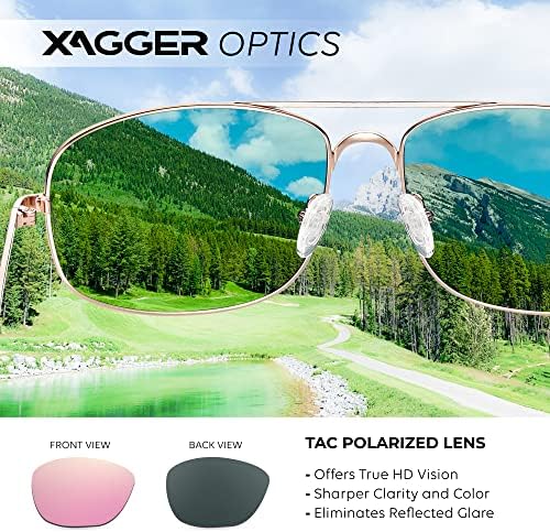 Xagger Square Polarizirane Sunčane naočale za zrakoplovstvo za muškarce Pilot stil Metal Driving Shades UV400 Zaštita