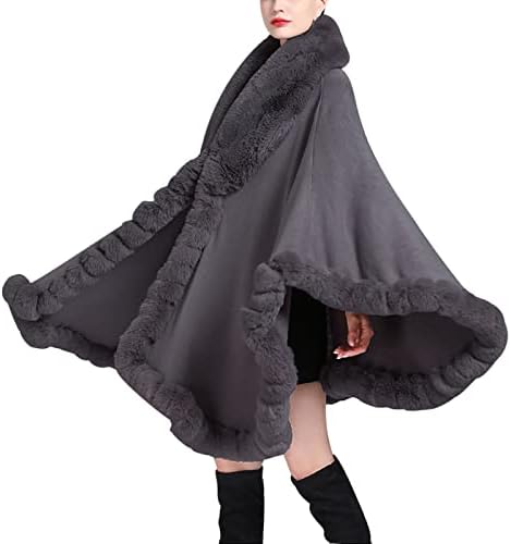 Narhbrg topla vuna poncho cape kardigan za ženski ublaženi kaput ogrtač ogrtača rta šal, džemper za svadbenu večernju zabavu