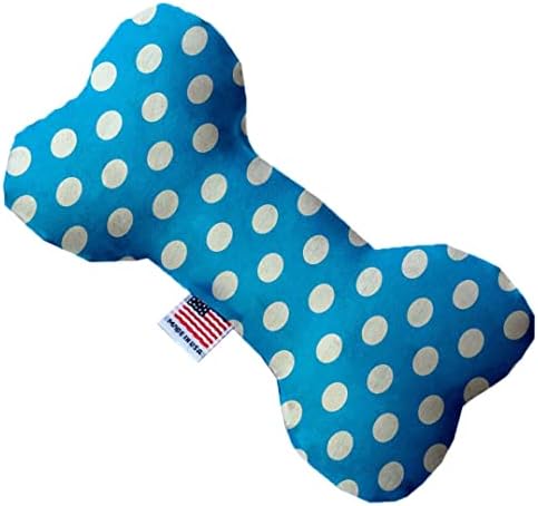 Mirage Pet proizvod Aqua Blue Swiss Dots 6 inčni platno Bone Dog igračka
