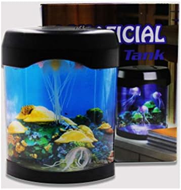 _ Mali akvarij za ribe Akrilna raznobojna svjetiljka za meduze koja mijenja boju mini stolna ukrasna riba baterija za meduze