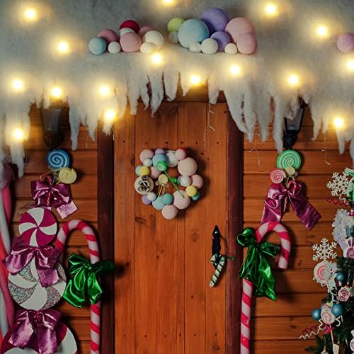 2 Postavite božićni ukras s ledenom rukom s LED bajkovitim svjetlima bijela božićna ukrasa za ledenje 47 x 14 inča tkanine