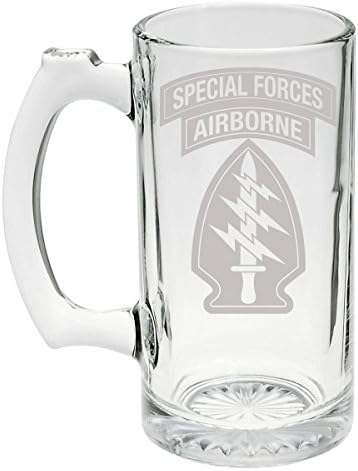 Bent Wookie američka vojska - Specijalne snage u zraku SSI Patch urezani Stein Glass 25oz, šalica