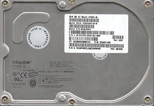 D740X-6L, GTLA VQ40A013-01-B, hard disk Maxtor 20GB IDE 3.5