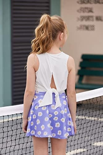 Zaclotre Kid Girls Atletic tenk vrhovi otvoreni kravate, trening bez rukava trčanje teniske sportske košulje 5-14 godina