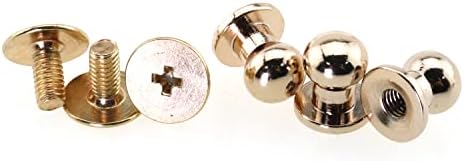 E-izvanredni 15pcs 6 mm Zlatni okrugli gumb za glavu vijak Stud monk vijci za glavu zakovice šiljke dekor kopče za nokte