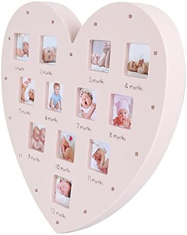 Toyvian stakleni okvir za slike LED dojenčad foto okvira prve godine okvir za slike Prvi godinu Mjesec novorođenčad okvir