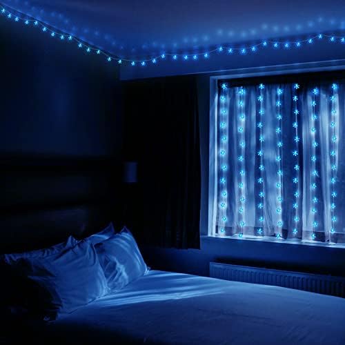 KPCB HANUKKAH UREDECIJSKI SVJETLO 50 LED -ova Fairy Lights USB snježna pahuljica plava svjetlost