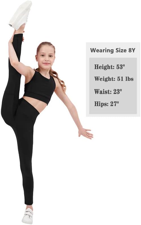Djevojčine atletske gamaše s džepovima za mlade kompresije plesne tajice joga hlače bez prednjeg šava