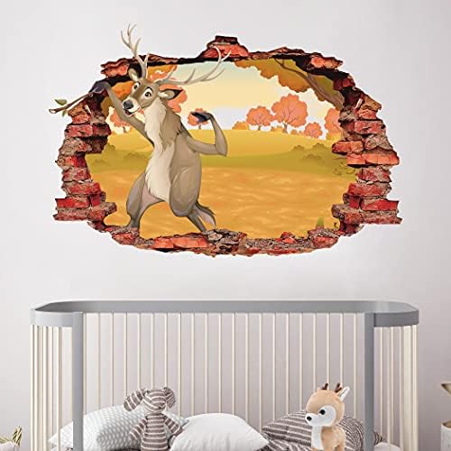 Naljepnica za zid od jelena - Životinjska umjetnost jelena - jelena zidna umjetnost - 3D print dekor kuće - slatki jeleni