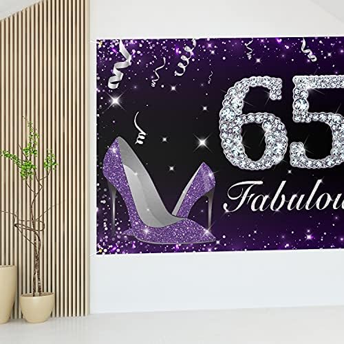 Pozadina bannera od 6 do 4 do 65 do 65&; nevjerojatne potpetice, rođendanski ukrasi, pribor za zabave za žene - ljubičasta