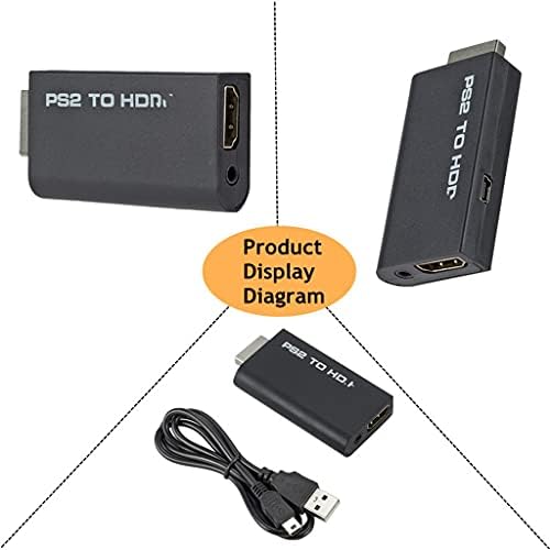 ZYZMH prijenosni PS2 do HDMI 480I/480P/576I Audio Video Converter s 3,5 mm izlazom Podržava sve načine prikaza